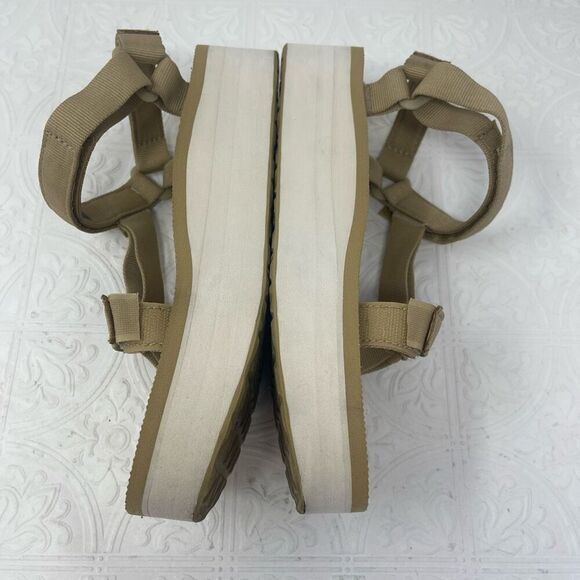 Teva Tan Beige Flatform Universal Platform Strappy Sandals Size 10 - Picture 3 of 7